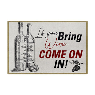 Glamats-Deluxe Creative Washable Door Mat-If you Bring Wine Come On In