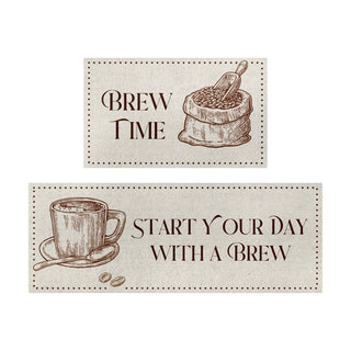 Glamats-Deluxe Creative Washable Kitchen Rugs-Brew Time